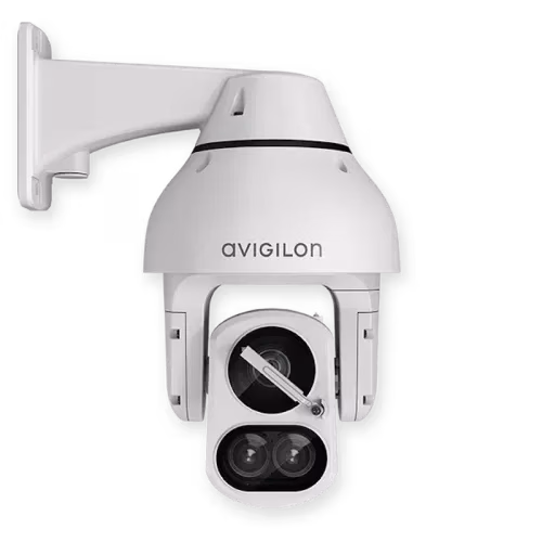 An Avigilon pan-tilt-zoom dome camera